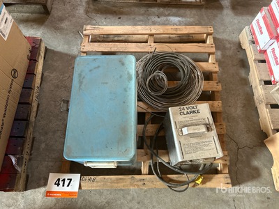 24 Volt Clarke Battery Charger, Alumimum Pipe, Air Pressure Gauges