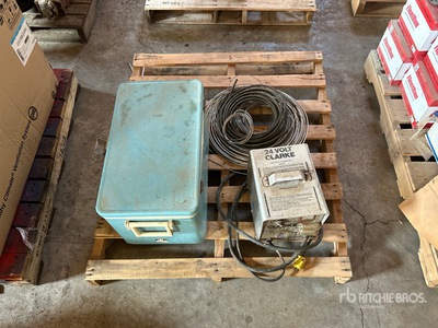 24 Volt Clarke Battery Charger, Alumimum Pipe, Air Pressure Gauges