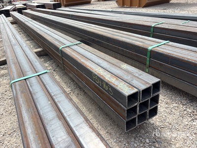 Quantity of (9) Kit Containers 2 1/2 in x 2 1/2 in x 22 ft Square Tubing (Unused)