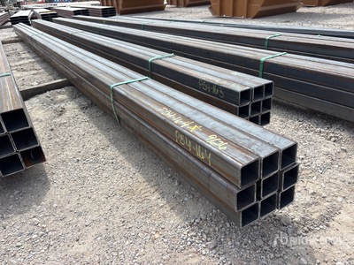 Quantity of (9) Kit Containers 2 1/2 in x 2 1/2 in x 22 ft Square Tubing (Unused)