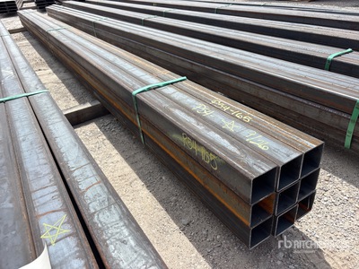 Quantity of (9) Kit Containers 3 in x 3 in x 18 ft Square Tubing (Unused)