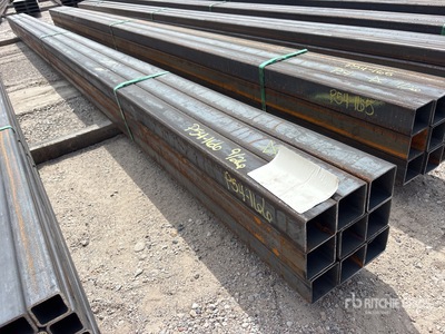 Quantity of (9) Kit Containers 3 in x 3 in x 19 ft Square Tubing (Unused)