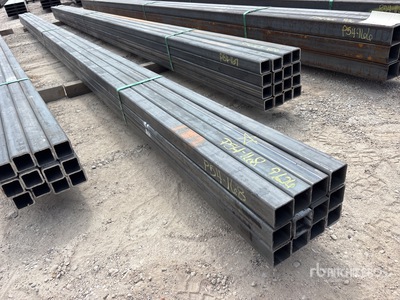 Quantity of (12) Kit Containers 2 in x 2 in x 22 ft Square Tubing (Unused)