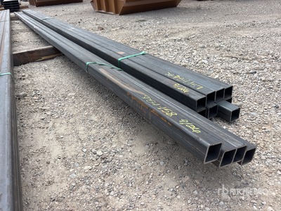 Quantity of (4) Kit Containers 2 in x 2 in x 23 ft Square Tubing (Unused)