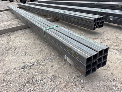 Quantity of (12) Kit Containers 2 in x 2 in x 23 ft Square Tubing (Unused)