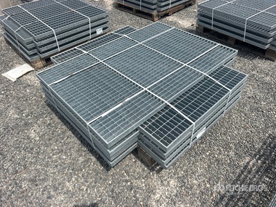Quantity of (8) 58 in x 39 in x 1 ½ in Hot Dipped Galvanized Grate ادوات صناعية متنوعة (Unused)