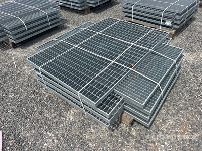 Quantity of (8) 58 in x 39 in x 1 ½ in Hot Dipped Galvanized Grate ادوات صناعية متنوعة (Unused)