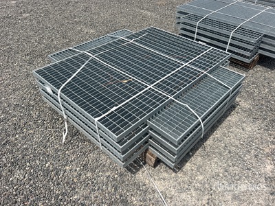 Quantity of (8) 58 in x 39 in x 1 ½ in Hot Dipped Galvanized Grate ادوات صناعية متنوعة (Unused)