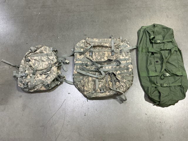 (18) Assault Packs, (16) Large Field Rucksacks & (25) Duffel Bags