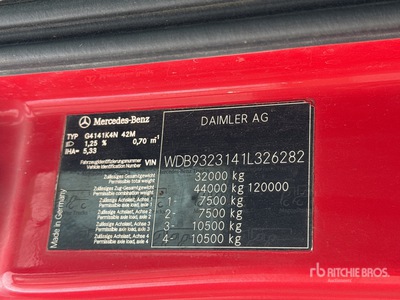 2008 Mercedes-Benz Actros 8x4 Camion Benne Camion à benne basculante Tri/E