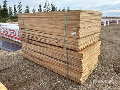 Quantity of (100) 4 ft x 8 ft x 5/8 in CSP/DFP No Stamp Plywood (Unused)