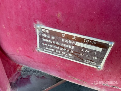2006 Takeuchi TB145 حفارة صغيرة