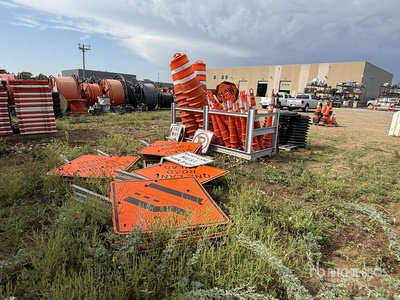 Quantity of Delineator Posts, Traffic Drums with Bases and Road Signs