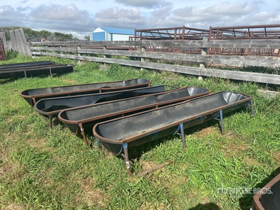 Quantity of (4) 10 ft 6 in x 2 ft Bunk Livestock Feeder