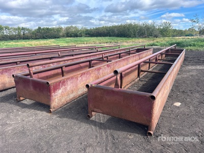Quantity of (2) 27 ft 6 in x 3 ft 6 in Bunk Livestock Feeder