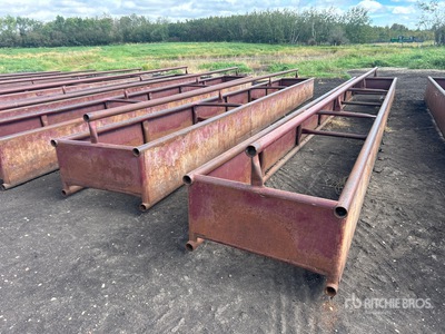 Quantity of (2) 27 ft 6 in x 3 ft 6 in Bunk Livestock Feeder
