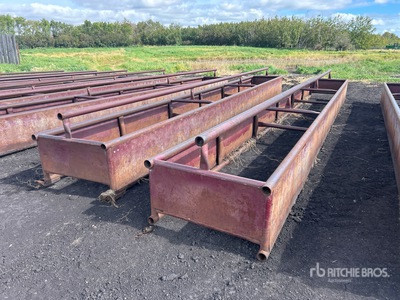 Quantity of (2) 27 ft 6 in x 3 ft 6 in Bunk Livestock Feeder