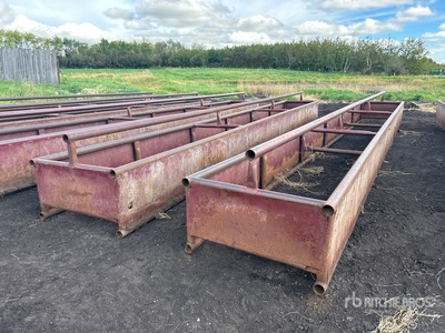 Quantity of (2) 27 ft 6 in x 3 ft 6 in Bunk Livestock Feeder