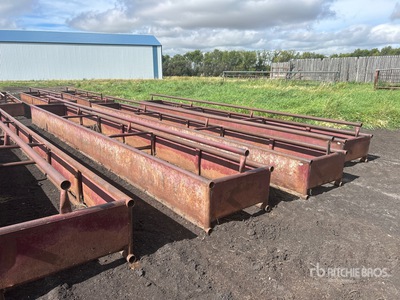 Quantity of (3) 27 ft 6 in x 3 ft 6 in Bunk Livestock Feeder