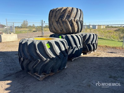 Quantity of (4) Tires with Rims fits Kamatsu WA320. Size 66X43.00-25