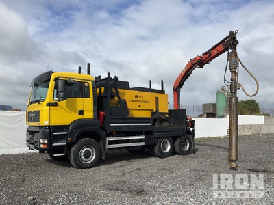 2002 PALFINGER S207-SK-A on 2006 MAN TGA 26.310 6X6 6x6 w/ 2023 CompAir C230TS-17 Compressor Truck Mounted Core Drill