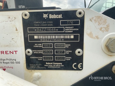 2022 Bobcat T76 Two-Speed High Flow Compact Track Loader