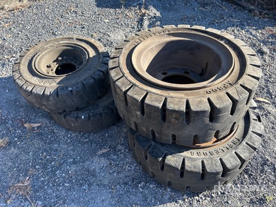 Quantity (2) 250/70-15. Quantity (2) - 6.50-10 Solid Forklift Tires
