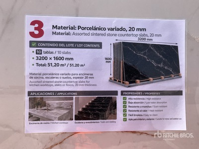 Quantity of Porcelanic Slabs (Unused)