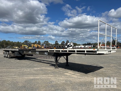 1982 Ophee Tri/A 12.4 m - 18.85 m Extendable Flatbed Trailer