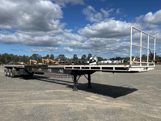 1982 Ophee Tri/A 12.4 m - 18.85 m Extendable Flatbed Trailer