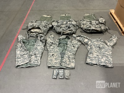 (7) Cold Weather Parkas, (6) Large Field Rucksack Packs & Assorted Items