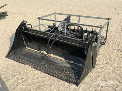 Quantity of (2) Auger w/ 3 bits & Skid Steer Bucket (Unused)