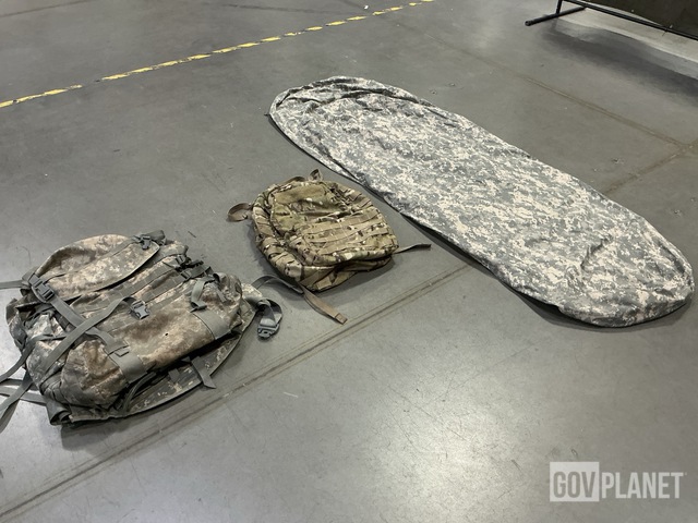 (22) Rucksacks, (18) Field Packs, (5) Bivy Covers, (4) Sleeping Bags & (8) Sacks