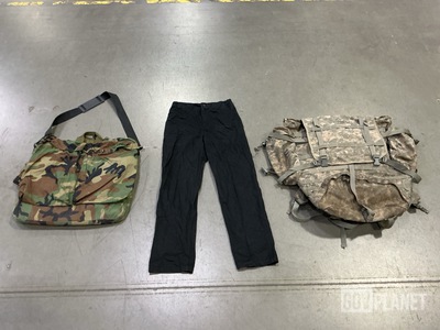 (2) Flyer’s Helmet Bags, (4) Large Field Pack Sets & Assorted Items