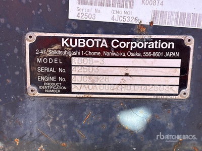2018 Kubota K008-3 Mini Excavator