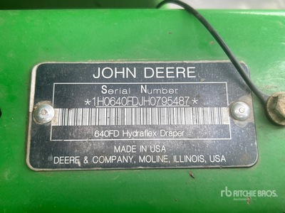 2017 John Deere 640FD 40 ft Hydra Flex Draper Maaikop