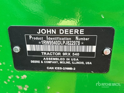 2023 John Deere 9RX 540 Rups Tractor