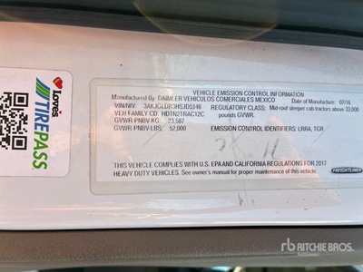 2017 Freightliner Cascadia 125 Cabeza Tractora Cabina Dormitorio