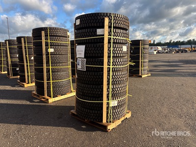 Quantity of (8) 11R22.5 Snow Traction Retreaded Tires (Unused)