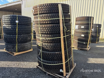 Quantity of (8) 11R22.5 Snow Traction Retreaded Tires (Unused)