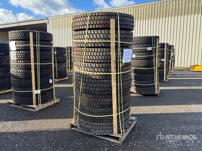 Quantity of (8) 11R22.5 Snow Traction Retreaded Tires (Unused)