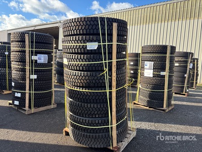 Quantity of (8) 11R22.5 Snow Traction Retreaded Tires (Unused)