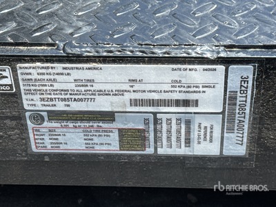 2026 Industries America 750 750 gal Trailer Mounted Steel Diesel GVWR 14000 Tank (Unused)