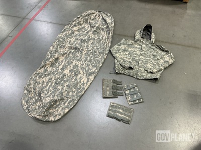 (100) M4 Three Mag Pouches, (5) Wet Weather Jackets & Assorted Items