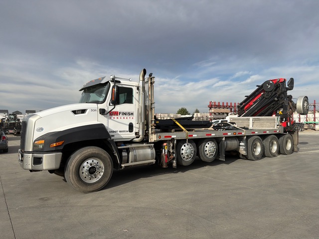 PM PM65SP 48500 lb Knuckle Boom on 2016 Cat CT660S 14x6 Flatbed Truck with Crane PM PM65SP 48500 lb Knuckle Boom on 2016 Cat CT660S 14x6 Flatbed Truck with Crane