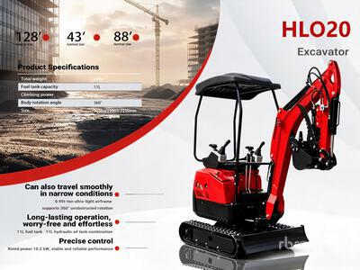 2026 HLO20-RED Yanmar Diesel Mini Excavator (Unused)