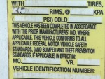 General Appearance with Motor Vehicle Safety Standards Label