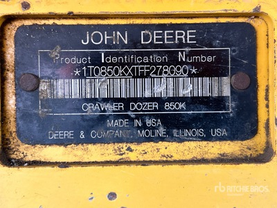 2015 John Deere 850K Pelleteuse à chenilles