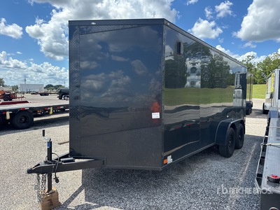 2025 Seed Gargo 7X16TA2 16 ft T/A Trailer contains various loose tools, parts, and miscellaneous materials. Enclosed Trailer