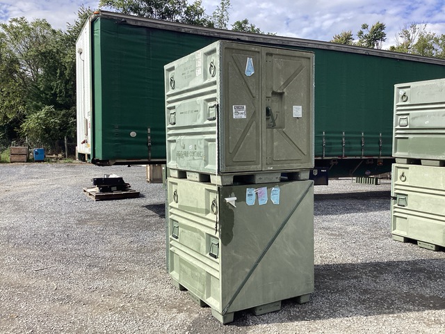 (2) Plastics Research Palcon Pallet Containers (2) Plastics Research Palcon Pallet Containers